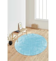 Dijital Baskılı Kaymaz Taban Yıkanabilir Yuvarlak Salon Halısı Koridor Halısı Paspas NDY-HS-180 (Mavi)