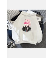 Darling İn The Franxx Zero Kapşonlu Sweatshirt (Beyaz)