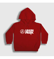 Presmono Unisex Çocuk Beyaz Logo V2 Linkin Park Kapüşonlu Sweatshirt 98213tt (Kırmızı)
