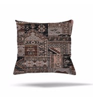 Geometrik Patchwork Çiçek Etnik Gizli Fermuarlı Yastık Kılıfı Kırlent Kılıfı Koltuk Yastık Kılıfı  (Kahverengi)