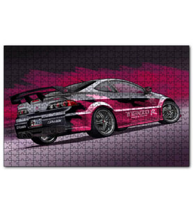 Cakapuzzle Acura RSX Pembe Siyah Arkaplan  Puzzle Yapboz MDF (Ahşap) (255 Parça)