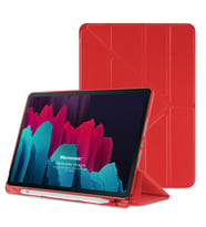 Microsonic Samsung Galaxy Tab S9 X710 Kılıf Origami Pencil Siyah (Kırmızı)