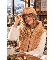 Peluş Kadın Kasket Şapka ile Yumuşacık Bir Dokunuş (Kahverengi)