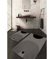 Dijital Baskılı Kaymaz Taban Yıkanabilir 2'li Klozet Takımı Banyo Paspası NDKZ-HT-526 (Gri - Siyah - Beyaz)