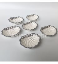 Kahve Yanı Sunumluk/Minik Midye Tasarımlı Sunumluk / Lokumluk / Drajelik 6-adet (Gümüş)