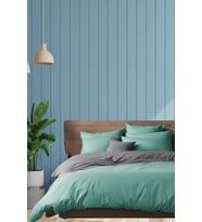 Velvet Dreams Lastikli Çarşaflı Nevresim Takımı Tek Kişilik ( 1 Adet Yastık Kılıflı) (Gri - Yeşil)