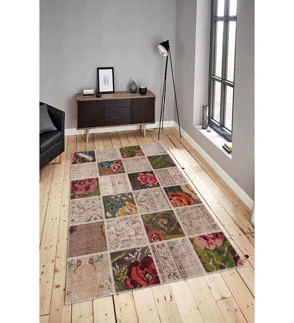 Dijital Baskılı Yıkanabilir Kaymaz Modern Renkli Salon Halısı Mutfak Halısı Yolluk ND-HY-1111 (Çok Renkli)
