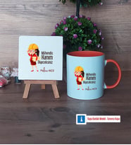 Mühendisler Günü Hediyesi Dekoratif Taş, Kupa Bardak Kırmızı Hediye (Model 12)