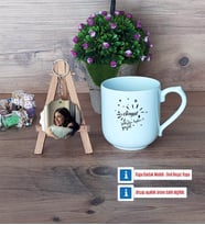 Doğum Günü Hediyesi Kupa Bardak Beyaz ve Fotoğraflı Ahşap Anahtarlık Hediye (Model 5)