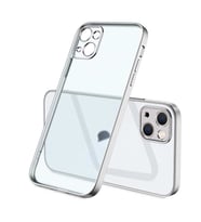 Apple iPhone 13 Kılıf Zore Mat Gbox Renkli Kenar Kılıf (Gümüş)
