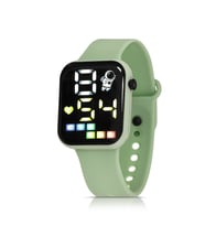 Polo Air Silikon Kordon Dijital Renkli Işıklı Unisex Kol Saati PL-1460B (Yeşil)