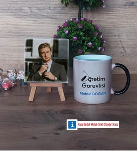 Öğretim Görevlisi Fotoğraflı Dekoratif Taş, Kupa Bardak Beyaz Hediye Öğretmenler Günü Hediyesi (Model 9)