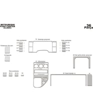 Meriç® Mitsubishi Fuso Center Ön Torpido Kaplama Maun 36 Parça 2005-› (Alüminyum)