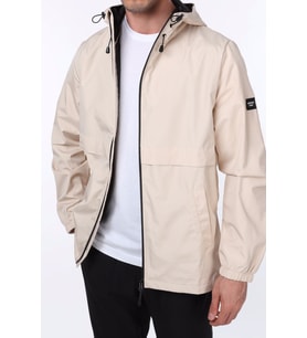 Ghassy Co Erkek Rüzgarlık/Yağmurluk Outdoor Yırtmaç Detaylı Mevsimlik Spor Ceket (Taş)
