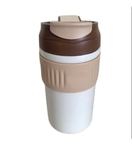 ÇİFT KAPAKLI PİPETLİ YENİ SERİ STAINLESS STEEL 450 ml SICAK/SOĞUK MAG BARDAK TERMOS (Kahverengi)