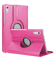 Microsonic Lenovo Tab P11 Pro 2.Nesil Kılıf (ZAB50094TR) 360 Rotating Stand Deri Siyah (Pembe)