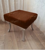 Ayak Ucu Kapı Önü Antre Düz Bench Puf Gümüş Ayak (Kahverengi)