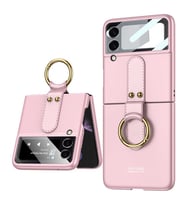 Galaxy Z Flip 3 Kılıf Zore Flip Ring Kıpta Kılıf (Pembe)