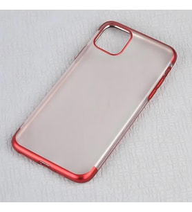 iPhone 11 Pro Max Kılıf Mat Dört Köşeli Lazer Silikon Kılıf (Kırmızı)