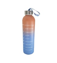Renkli 750 ml Motivasyon Cam Su Matarası HK2707 (Mavi)