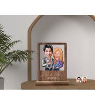 BK Gift Kişiye Özel Sevgililer Karikatürlü Ahşap Standlı Biblo, Sevgililer Günü Hediyesi, Doğum Günü Hediyesi, Yıl Dönümü Hediyesi (Model 14)