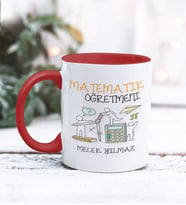Matematik Öğretmeni Tasarımlı Kişiye Özel Kupa Bardak (Kırmızı)