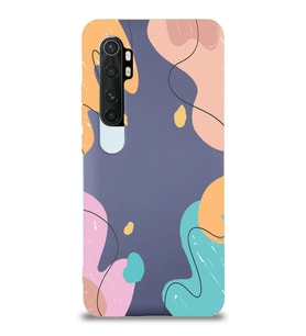 PrintiFy Xiaomi Mi Note 10 Lite Uyumlu Lansman Kılıf Karışık Renkler Tasarımlı İçi Kadife Kapak (Petrol Mavisi)
