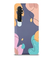 PrintiFy Xiaomi Mi Note 10 Lite Uyumlu Lansman Kılıf Karışık Renkler Tasarımlı İçi Kadife Kapak (Petrol Mavisi)