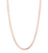 ENCİLİ SİLVER 925 Ayar Gümüş İtalyan Ezme Model Kadın Zincir 3 mm (Rose)