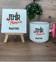 Şehir Plancısı Hediye Seti Kupa Bardak T Kulplu ve Dekoratif Taş Şehir Plancısına Hediye (Model 4)