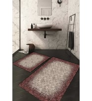 Dijital Baskılı Kaymaz Taban Yıkanabilir 2'li Klozet Takımı Banyo Paspası NDKZ-HT-1101 (Bordo)