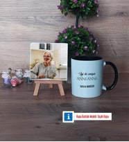 Anneanneye Hediye Fotoğraflı Dekoratif Taş, Kupa Bardak Beyaz Hediye (Model 11)