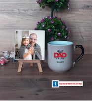 Babaya Hediye Fotoğraflı Dekoratif Taş, Kupa Bardak Beyaz Hediye Babaya Doğum Günü Hediyesi (Model 10)