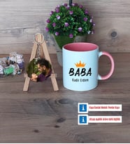 Babalar Günü Hediyesi Kupa Bardak Beyaz ve Fotoğraflı Ahşap Anahtarlık HediyeBabaya Hediye (Model 6)