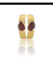 Kadir Jewellery 22 Ayar Altın Kaplama Vintage Küpe -El İşçiliği Ve Hipoalerjenik Küpe (Bordo)
