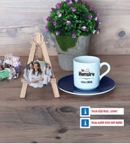 Hemşire Türk Kahvesi Fincanı Ahşap Altlıklı ve Fotoğraflı Ahşap Anahtarlık Hediye (Model 4)