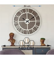 Markakanvas Mermer Desenli  Duvar Saati  Çap 50-80 cm (Beyaz)