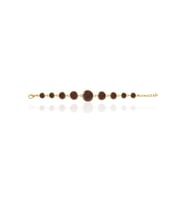 Kadir Jewellery 22 Ayar Altın Kaplama Zirkon Taşlı Ayarlanabilir Zincir Bileklik (Bordo)