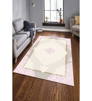 Dijital Baskılı Kaymaz Taban Yıkanabilir Klasik Şık Salon Halısı Mutfak Halısı Yolluk ND-HK-156 (Pembe)