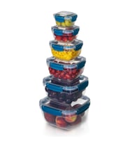 6'lı Set Master Kare Saklama Kabı (275 ml - 500 ml - 900 ml - 1500 ml - 2400 ml - 3750 ml) (Mavi)