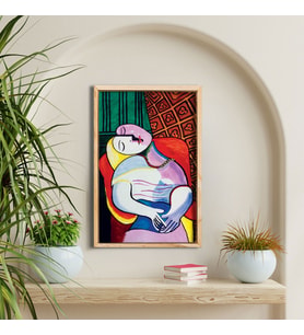Tekli Ahşap Lamine Çerçeveli Mdf Tablo Pablo Picasso Rüya Eseri (Ahşap)