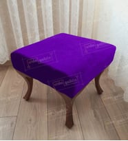 Ayak Ucu Kapı Önü Antre Düz Bench Puf Ceviz Ayak (Lila)