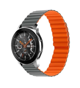 Amazfit Pace 1 / 2 Kordon Renkli Strap Deri Loop Kordon (Gri - Turuncu)