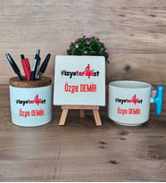 Fizyoterapist Hediye Sepeti Kupa Bardak T Kulplu, Kalemlik ve Dekoratif Taş Tıp Bayramı Hediyesi (Model 3)