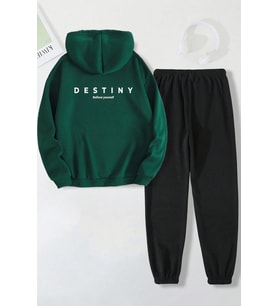 Unisex Destiny Baskılı Eşofman Takımı (Yeşil)