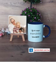 Babaanneye Hediye Fotoğraflı Dekoratif Taş, Kupa Bardak Beyaz Hediye (Model 3)