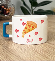 Kişiye Özel Pizza Lover Hediye Lüks Fincan (Mavi)