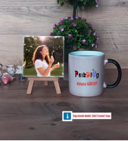 Psikolog Fotoğraflı Dekoratif Taş, Kupa Bardak Beyaz Hediye (Model 9)