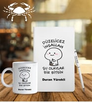 Kişiye Özel Burç Tasarımlı Esprili Defter Kalem Ve Kupa Hediye Seti (Model 6)