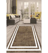 Dijital Kaymaz Taban Yıkanabilir Modern Renkli Salon Halısı Mutfak Halısı Yolluk ND-HT-574 (Kahverengi)